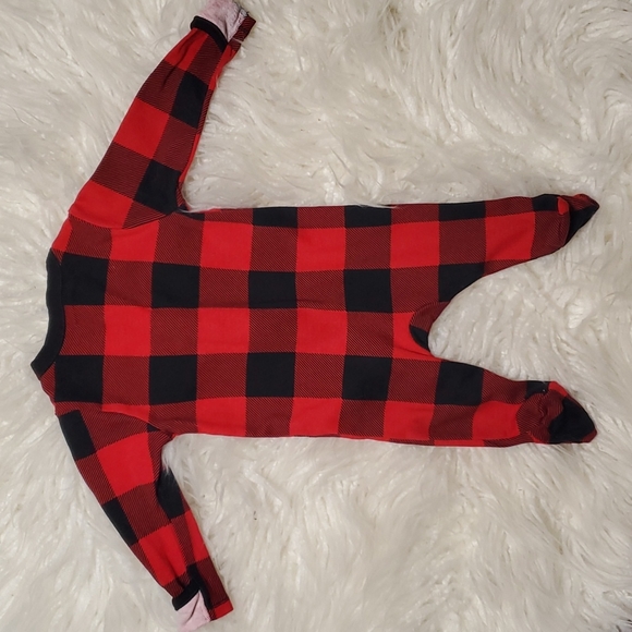 Old Navy Bodysuit Footie Pajama Plaid - 0-3M (NWOT) - Picture 5 of 6